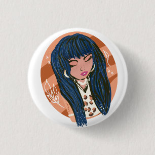 Badge Rond 2,50 Cm Femme Élégante Blogueuse de Mode Beauté