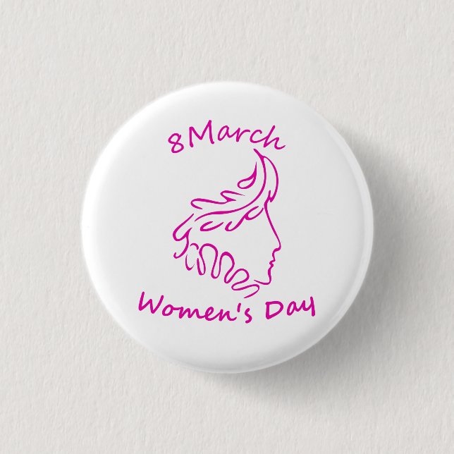 Badge Rond 2,50 Cm Femmes internationales jour 8 mars (Devant)