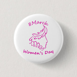 Badge Rond 2,50 Cm Femmes internationales jour 8 mars