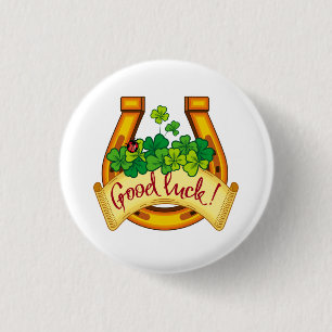 Badge Rond 2,50 Cm Fer à cheval d'or