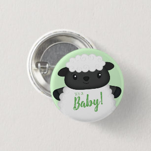 Badge Rond 2,50 Cm Ferme de Baby showers à moutons