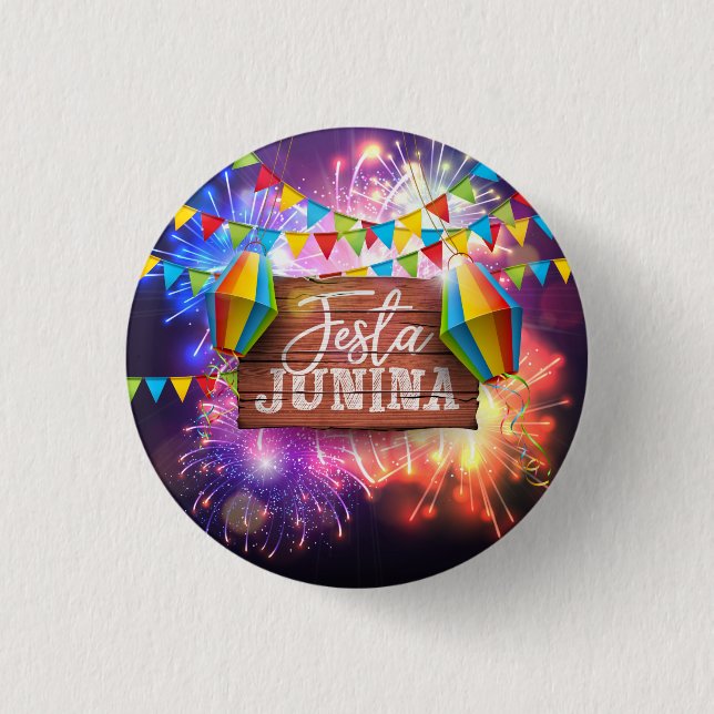 Badge Rond 2,50 Cm Festa Junina Fireworks (Devant)