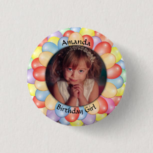 Badge Rond 2,50 Cm Fête d'anniversaire avec des ballons photos