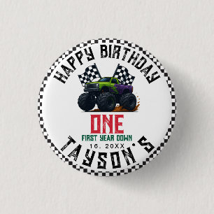 Badge Rond 2,50 Cm Fête d'anniversaire de Vroom pour les 1 an de Mons