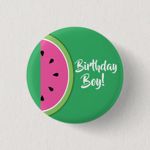 Badge Rond 2,50 Cm Fête d'anniversaire de Watermelon Kid