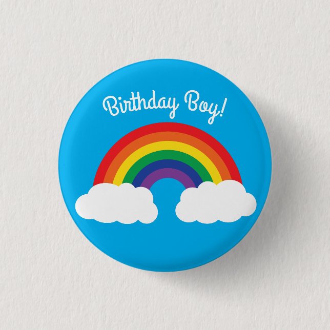 Badge Rond 2,50 Cm Fête d'anniversaire Rainbow (Devant)