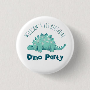 Badge Rond 2,50 Cm Fête des garçons dinosaures Stégosaure