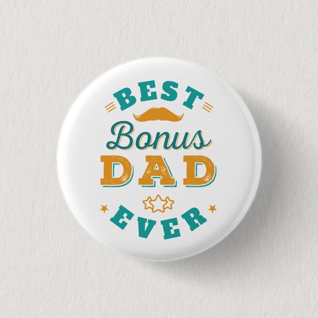 Badge Rond 2,50 Cm Fête des pères Stepdad Keepsaké nouveauté (Devant)