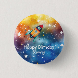 Badge Rond 2,50 Cm Fête du 1er anniversaire Premier tour autour du So