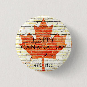 BADGE ROND 2,50 CM FÊTE DU CANADA EST.1867