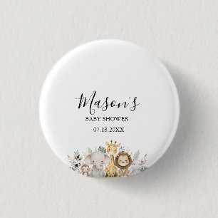 Badge Rond 2,50 Cm Fête minimale aventure Animaux de la forêt Bébé