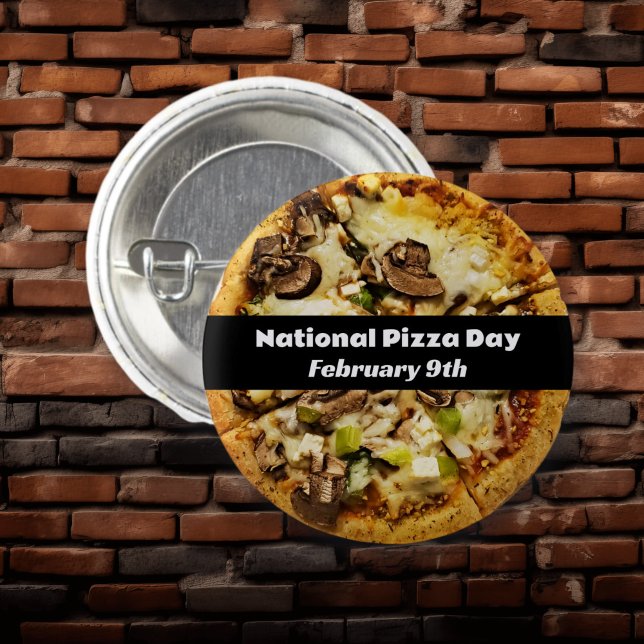 Badge Rond 2,50 Cm Fête nationale de la Pizza 9 février (Créateur téléchargé)