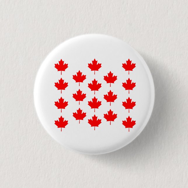 Badge Rond 2,50 Cm Feuille d'érable du Canada, feuille d'érable du ca (Devant)