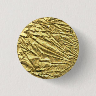 Badge Rond 2,50 Cm Feuille d'or brillante