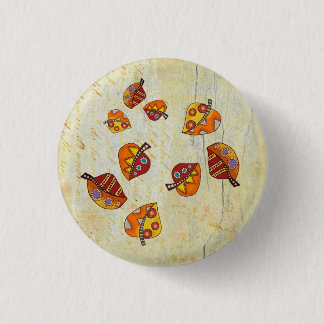 Badge Rond 2,50 Cm feuilles d'automne