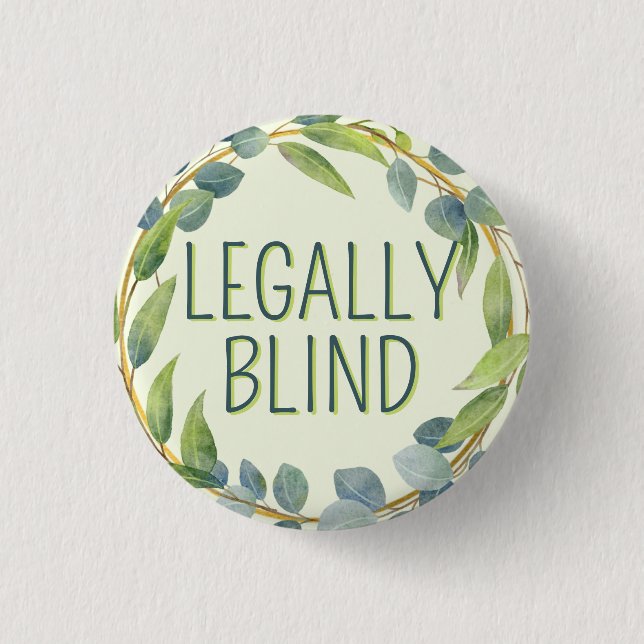 Badge Rond 2,50 Cm Feuilles verts botaniques juridiquement aveugles (Devant)