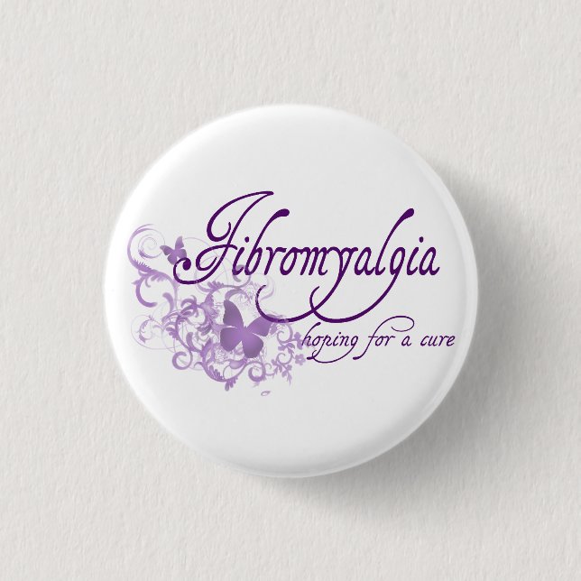 Badge Rond 2,50 Cm Fibromyalgie, espérant un traitement (Devant)