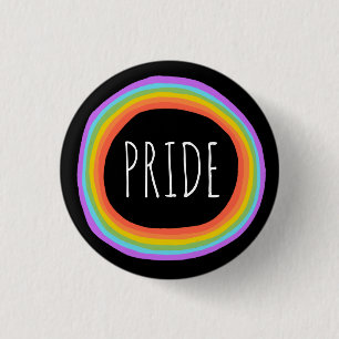 Badge Rond 2,50 Cm FIDE coloré arc-en-ciel Cercle noir