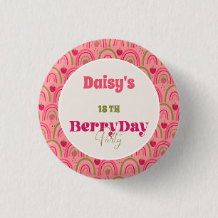 Badge Rond 2,50 Cm Fields fraises délicieux Anniversaire