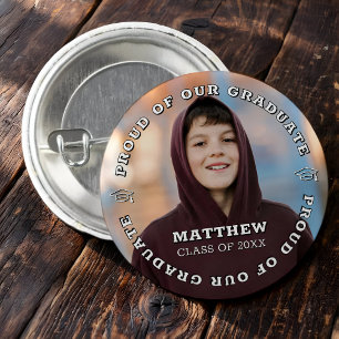 Badge Rond 2,50 Cm Fier de notre diplômé 20XX Photo de remise de dipl