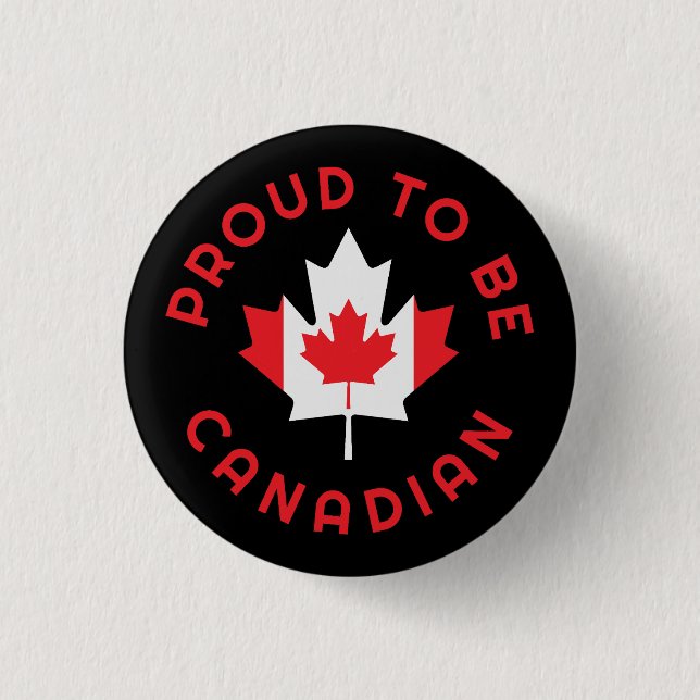 Badge Rond 2,50 Cm Fier D'Être Canadien (Devant)