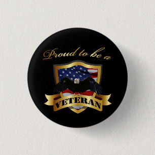 Badge Rond 2,50 Cm Fier d'être un vétéran