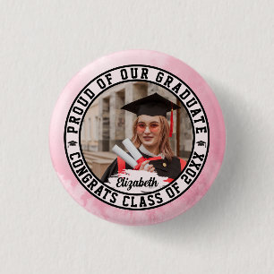 Badge Rond 2,50 Cm Fière de notre diplômé Photo de graduation tendanc