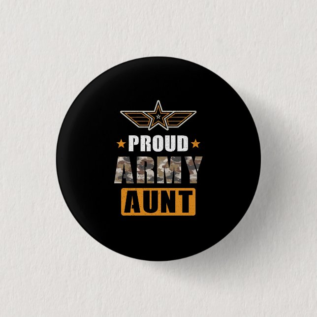 Badge Rond 2,50 Cm Fière tante de l'armée (Devant)
