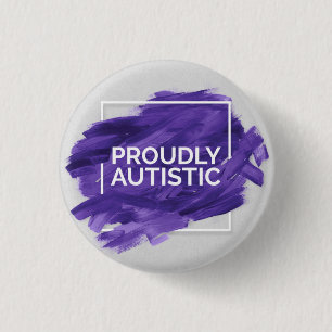 Badge Rond 2,50 Cm Fièrement autiste (pourpre)
