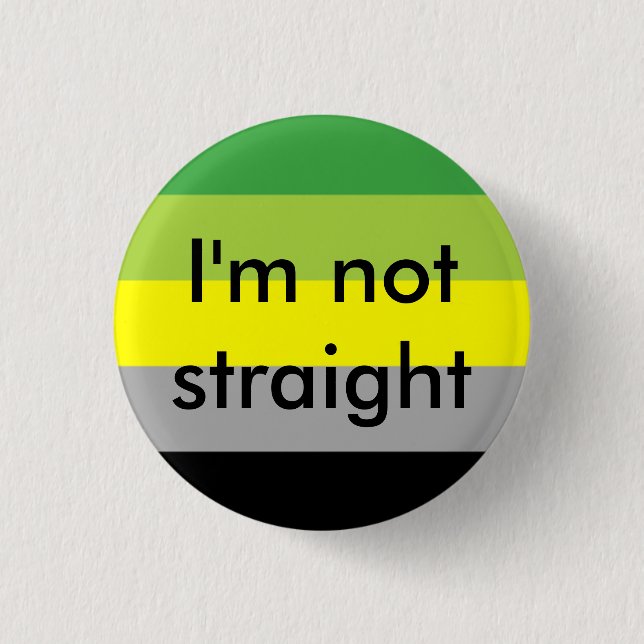Badge Rond 2,50 Cm fierté aromantic je ne suis pas goupille droite (Devant)