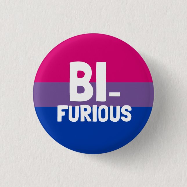 Badge Rond 2,50 Cm Fierté Bisexuelle Furieuse (Devant)