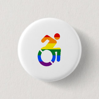 Badge Rond 2,50 Cm Fierté handicapée - homosexuel