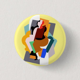 Badge Rond 2,50 Cm Figure des années 1920 femme abstraite art vintage