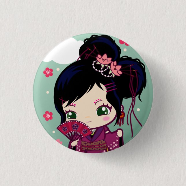 Badge Rond 2,50 Cm Fille Ayaka de Harajuku (Devant)