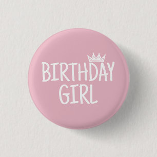 Badge Rond 2,50 Cm Fille d'anniversaire