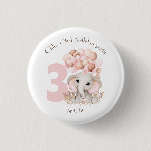 Badge Rond 2,50 Cm Fille d'anniversaire personnalisée