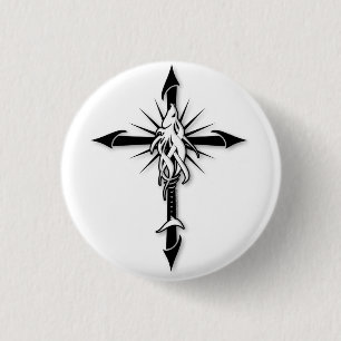 Badge Rond 2,50 Cm Fish-Cross_Shadow