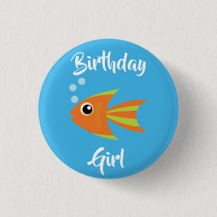 Badge Rond 2,50 Cm Fish Sea Ocean Aquarium d'anniversaire pour enfant