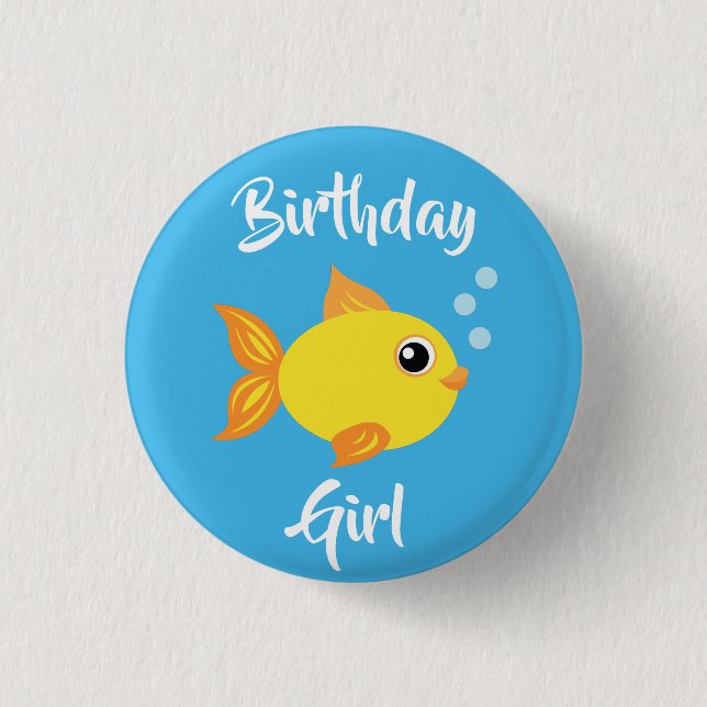 Badge Rond 2,50 Cm Fish Sea Ocean Aquarium d'anniversaire pour enfant (Devant)
