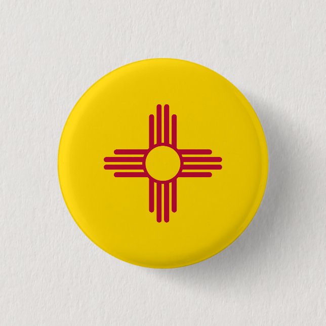 Badge Rond 2,50 Cm Flag du Nouveau-Mexique (Devant)