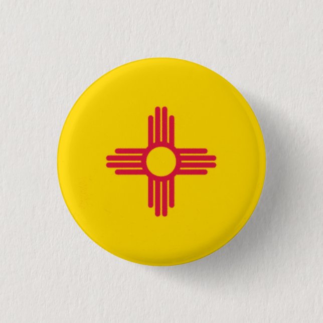 Badge Rond 2,50 Cm Flag du Nouveau-Mexique (Devant)