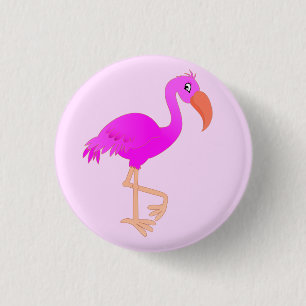 Badge Rond 2,50 Cm Flamant rose mignon - Joyeux