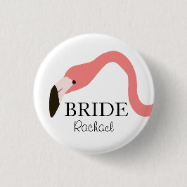 Badge Rond 2,50 Cm Flamant rose rose Whimsy Bride