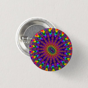 Badge Rond 2,50 Cm Flamme arc-en-ciel