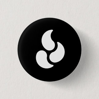 Badge Rond 2,50 Cm Flamme blanche - bouton rond