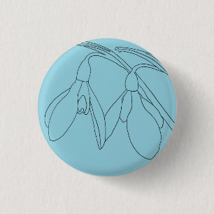 Badge Rond 2,50 Cm Fleur de perce-neige personnalisée