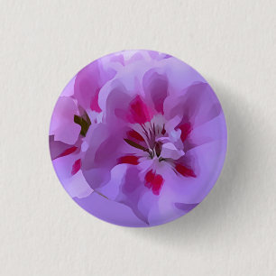 Badge Rond 2,50 Cm Fleur d'Hibiscus Abstrait Rose Violet