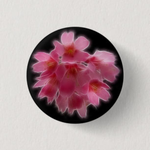 Badge Rond 2,50 Cm Fleur rose d'arbre de fleurs de cerisier