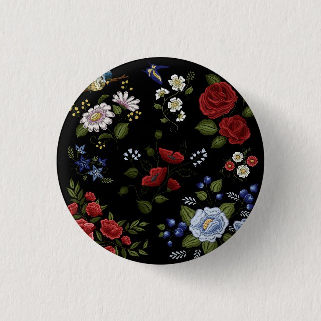 Badge Rond 2,50 Cm Fleurs (Devant)