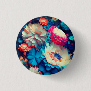 Badge Rond 2,50 Cm Fleurs bleues Arrière - plan-1